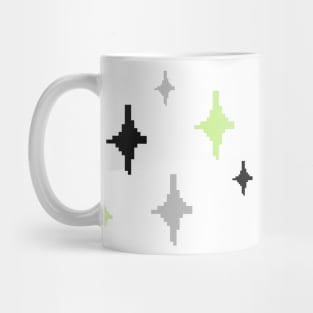 Agender Pride Sparkles Pixel Art Mug